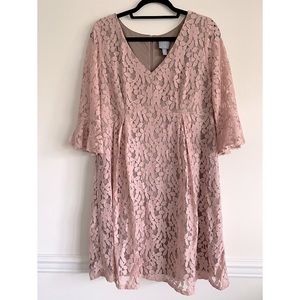 Rabbit Rabbit Rabbit Light Pink Blush Dress with Bell Sleeves - Size 16